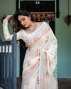 Linen 117 By Almari Floral Prints Fancy Sarees Wholesale In India